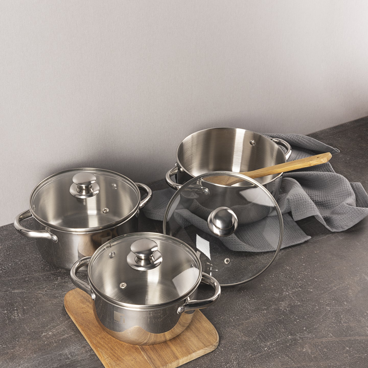 Batería de cocina Bergner de acero inoxidable 6 piezas - Alea (7)